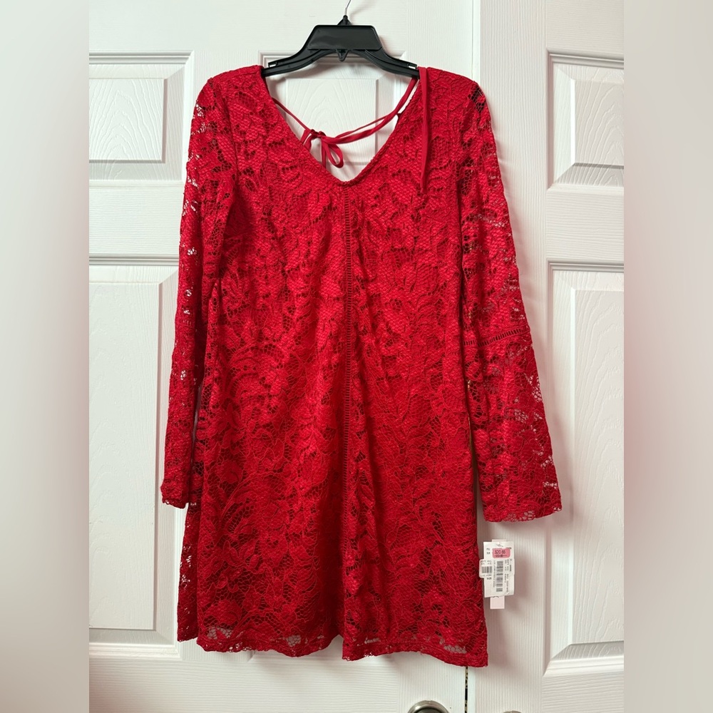 Xtraordinary Vibrant Red Lace Dress